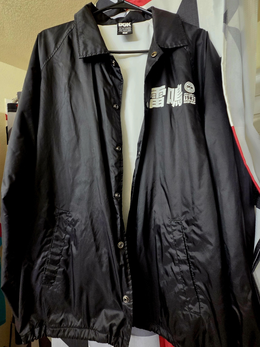 DGK Black Coach Jacket with White Chest Graphic